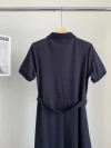 In the summer of 2022, Xiaoha's new mid-length knitted dress for women is a trendy and fashionable Polo dress with a cinched waist and a slimming figure details Picture